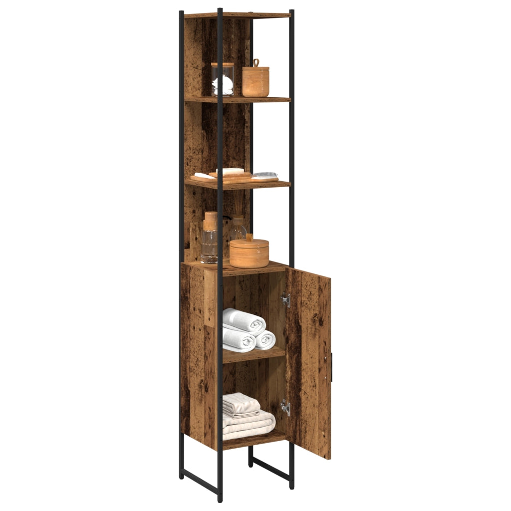 Mobile da Bagno in Legno Vecchio 33x33x185,5 cm Legno Ingenerizzato