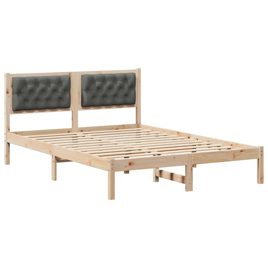 Struttura del letto Grigio scuro 140 x 190 cm Pino massello 878195