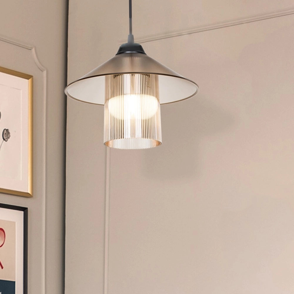 Lampada da soffitto Inka ASZ1464 con paralume in plastica ambrata H60xL25.5