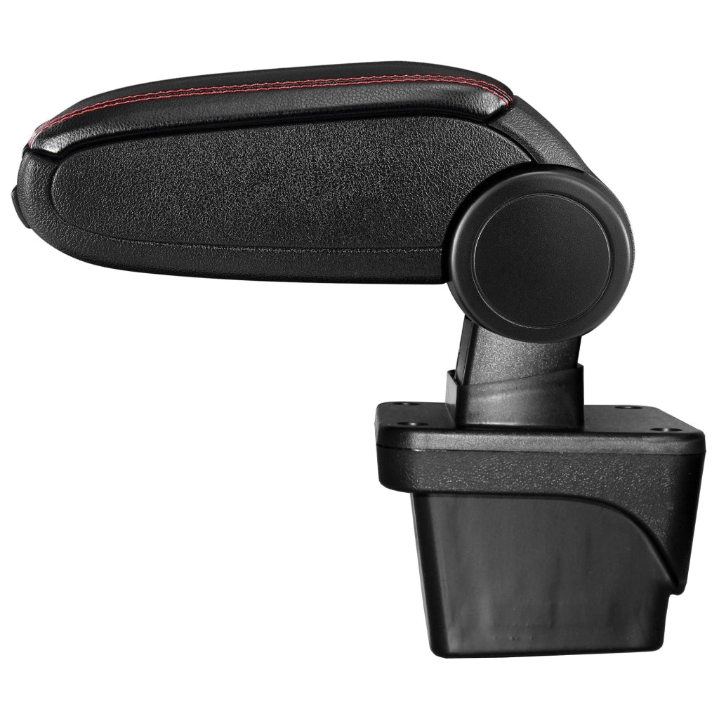 Bracciolo centrale Volkswagen Polo VI con vano imbottito in materiale sintetico nero con cuciture rosse 03_0000335