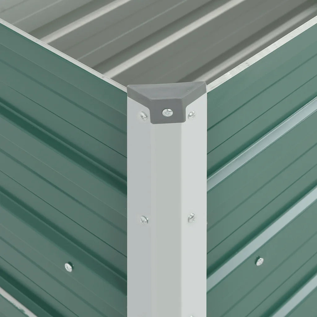Fioriere | Cassetta per fiori | Letto Rialzato Giardino in Acciaio Zincato 100x40x45 cm Verde