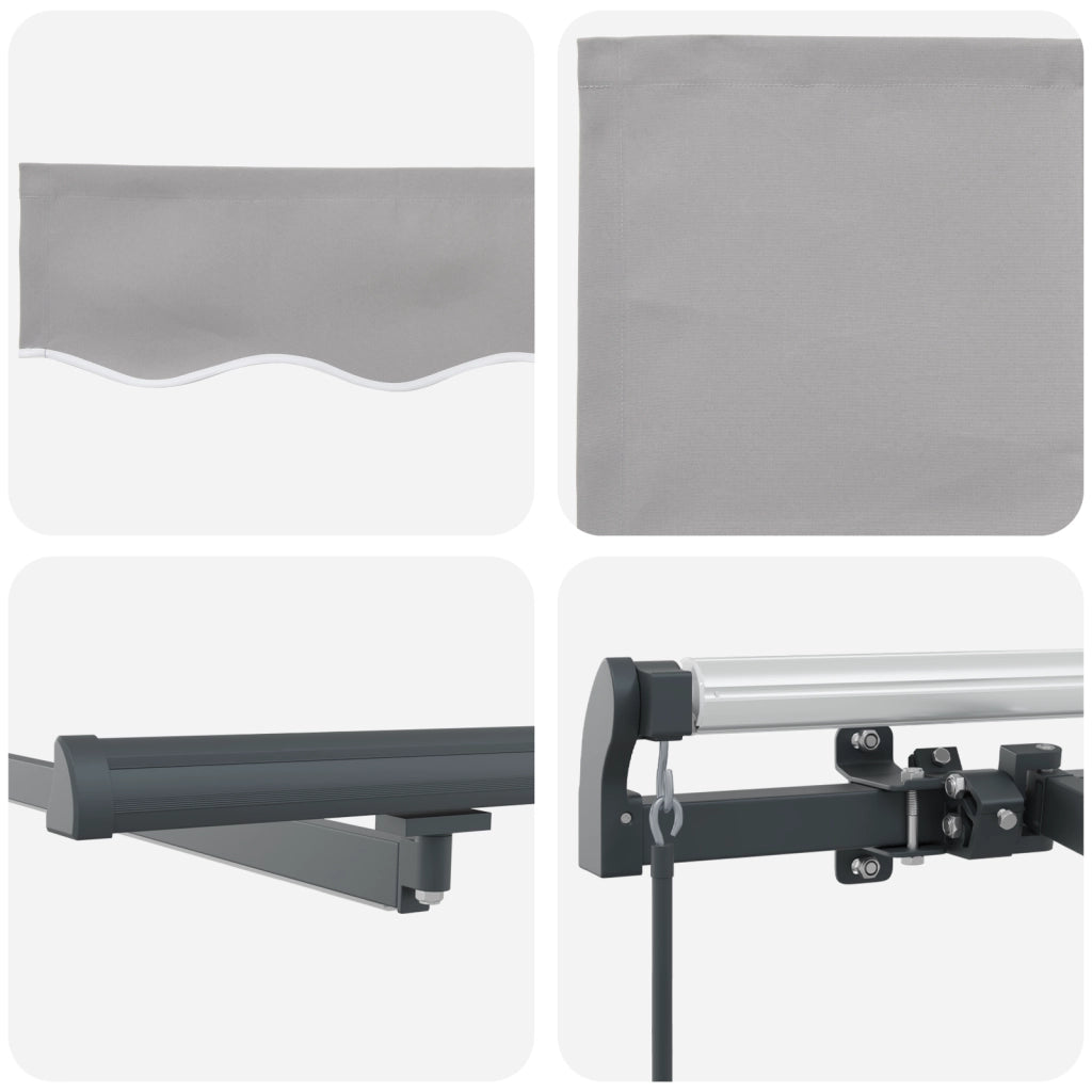 Tenda Retrattile Manuale con LED Grigio Chiaro 500x300 cm