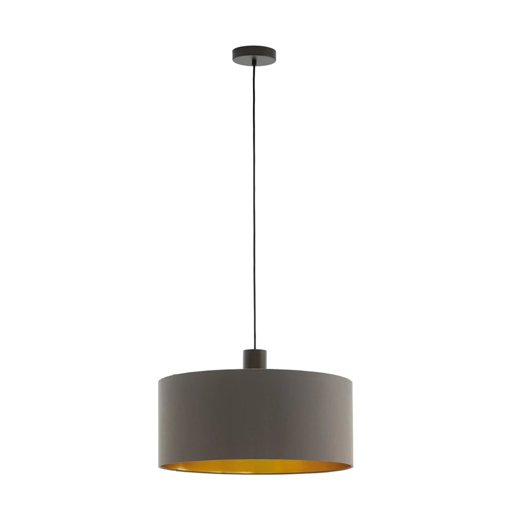 Sospensione Contemporanea Concessa 1 Grande Acciaio Marrone Oro 1 Luce E27