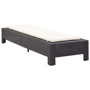 Lettino Prendisole | Sdraio da giardino | Lettino da sole con Cuscino Nero in Polyrattan