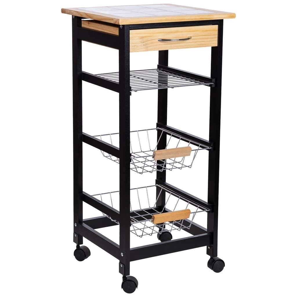 Carrello cucina in legno 37x37x79h cm