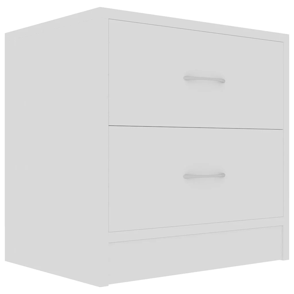 Comodini Bianchi 2 pz 40x30x40 cm in Legno Multistrato 801036