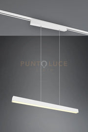 DUOLINE PAROS SOSPENSIONE LED 29W 3400lm, 3000K BI-EMISSIONE METALLO BIANCO L. 90CM DIMMERABILE