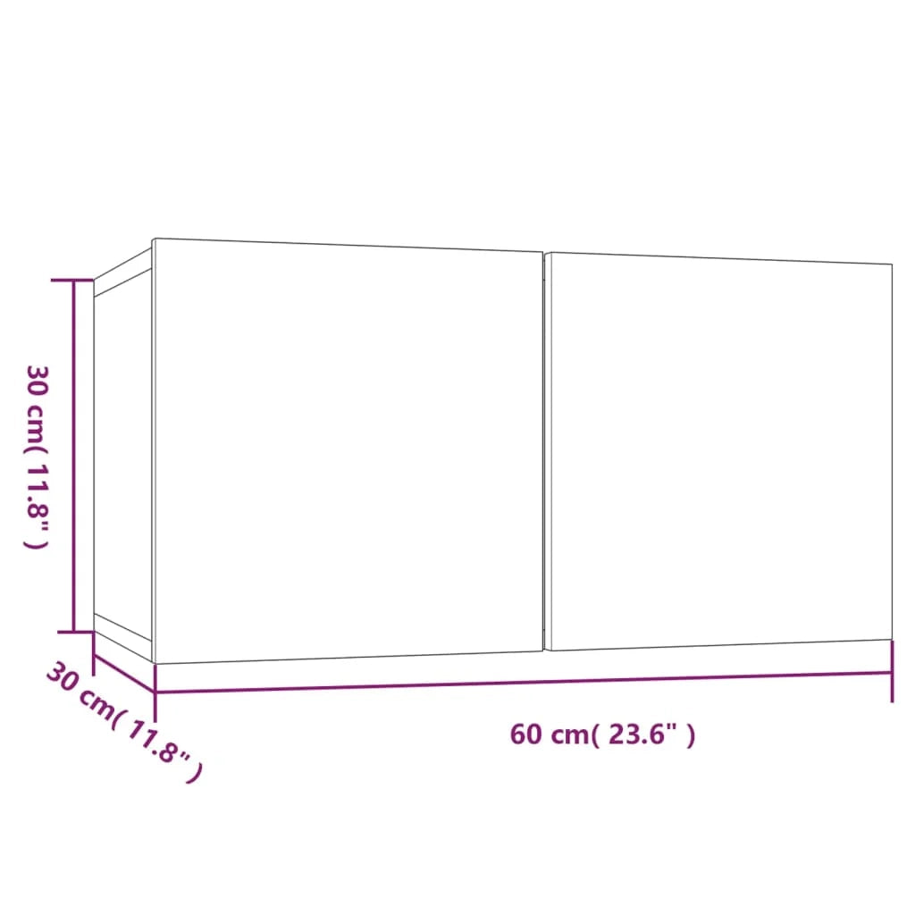 Mobile TV da parete in rovere affumicato 60 x 30 x 30 cm legno ingegnerizzato marrone 02_0024287