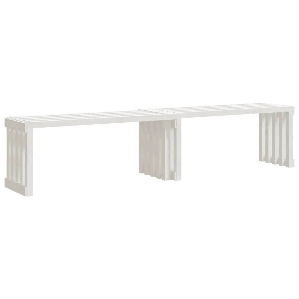 Panca Giardino Estensibile Bianca 212,5x40,5x45cm Massello Pinocod mxl 83699