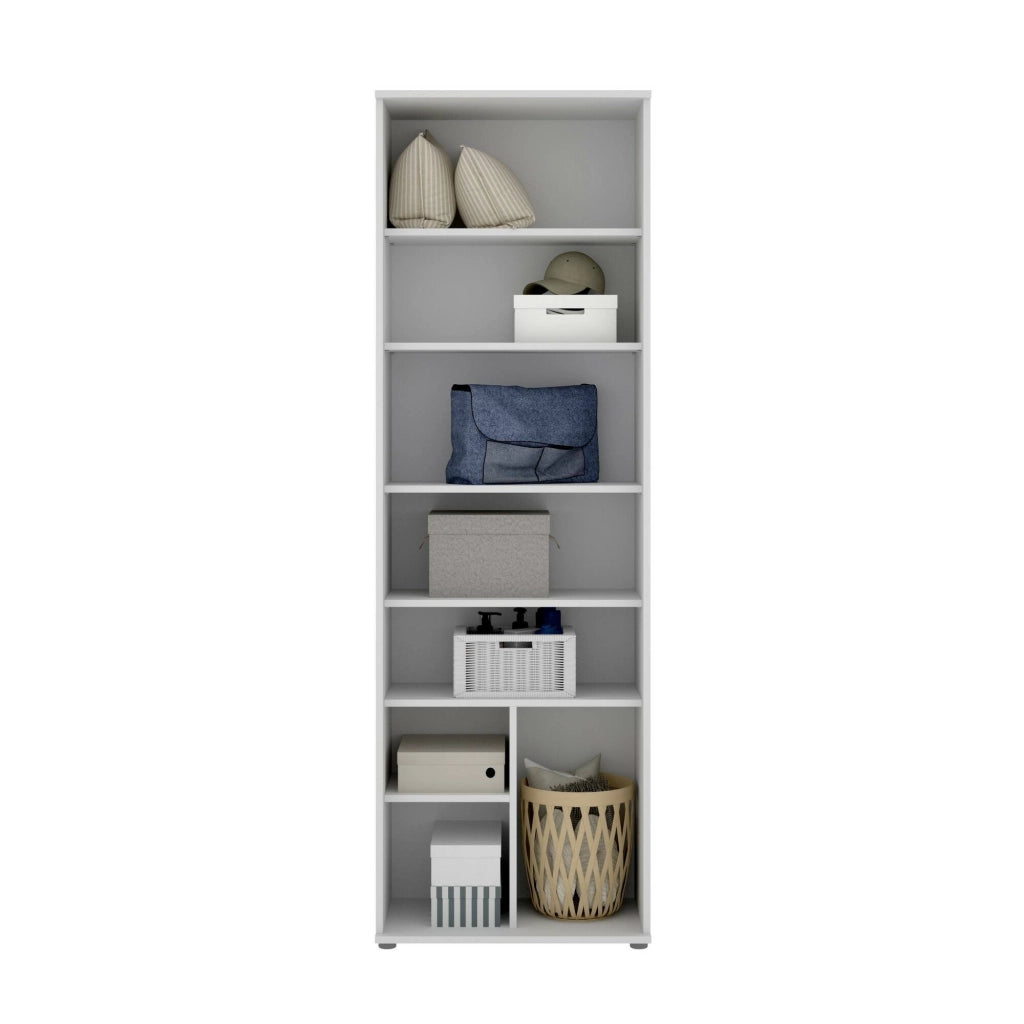 Armadio multiuso Apro, Mobile multifunzione portaoggetti, Guardaroba a 2 ante, 61x35h190 cm, Bianco