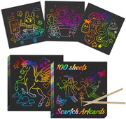 Set di Arte della Pittura a Mano con 100 Fogli - Kit di Pittura Magica con Pennelli in Bambù - Ideale per Creatività - Doodle e Schizzi - Regalo Perfetto