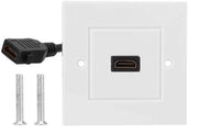 Pannello HDMI Bianco - Scatola di connessione - Viti di fissaggio - Contattore a rilascio di tensione - 8,5 x 8,5 cm - Materiale di alta qualità