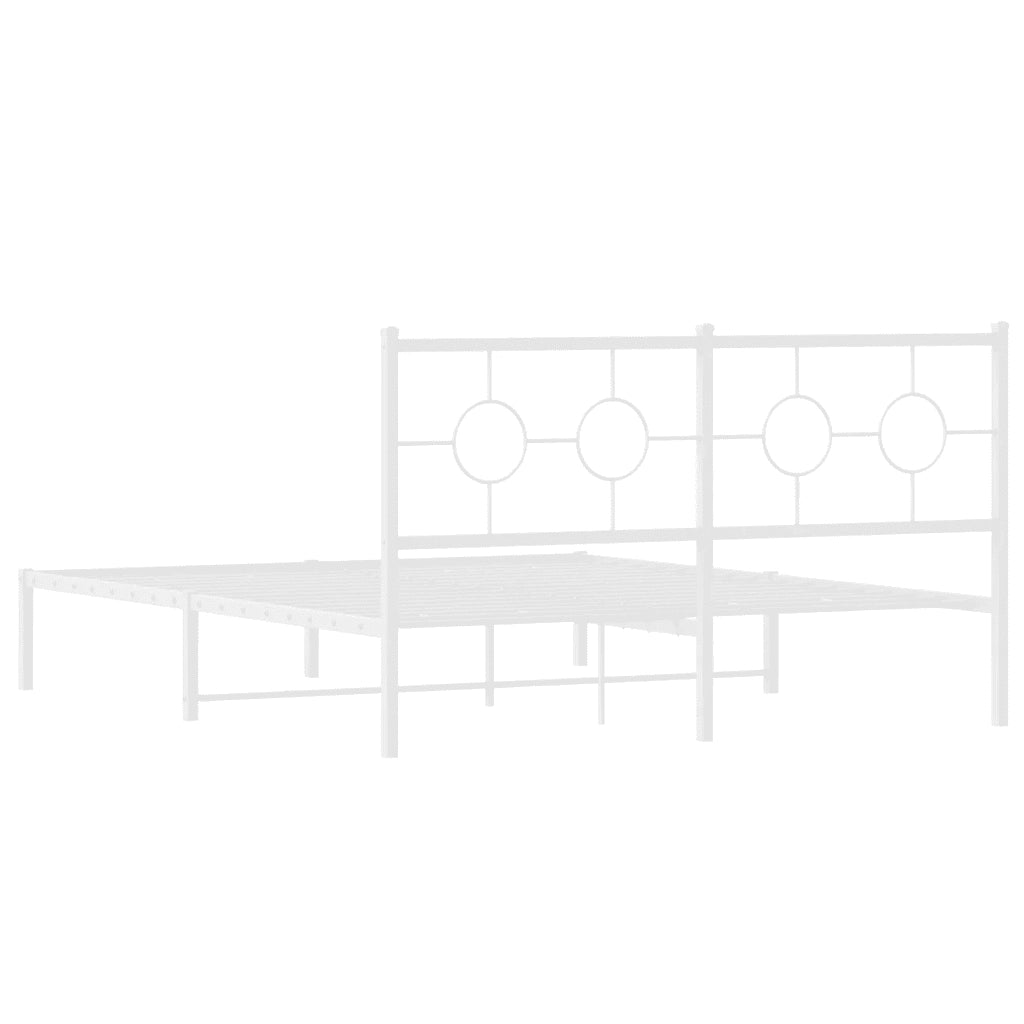Giroletto con Testiera Metallo Bianco 160x200 cm 376278