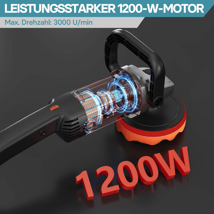 Lucidatrice 1200W  Levigatrice a 6 livelli fino a 3000rpm Smerigliatrice rotativa Set