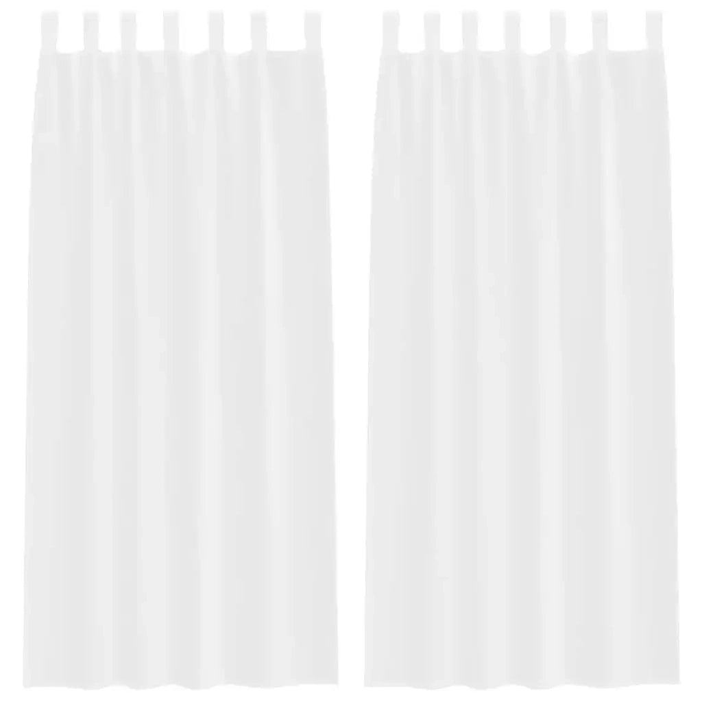 vidaXL Tende con tende 2 pcs Bianco Poliestere
