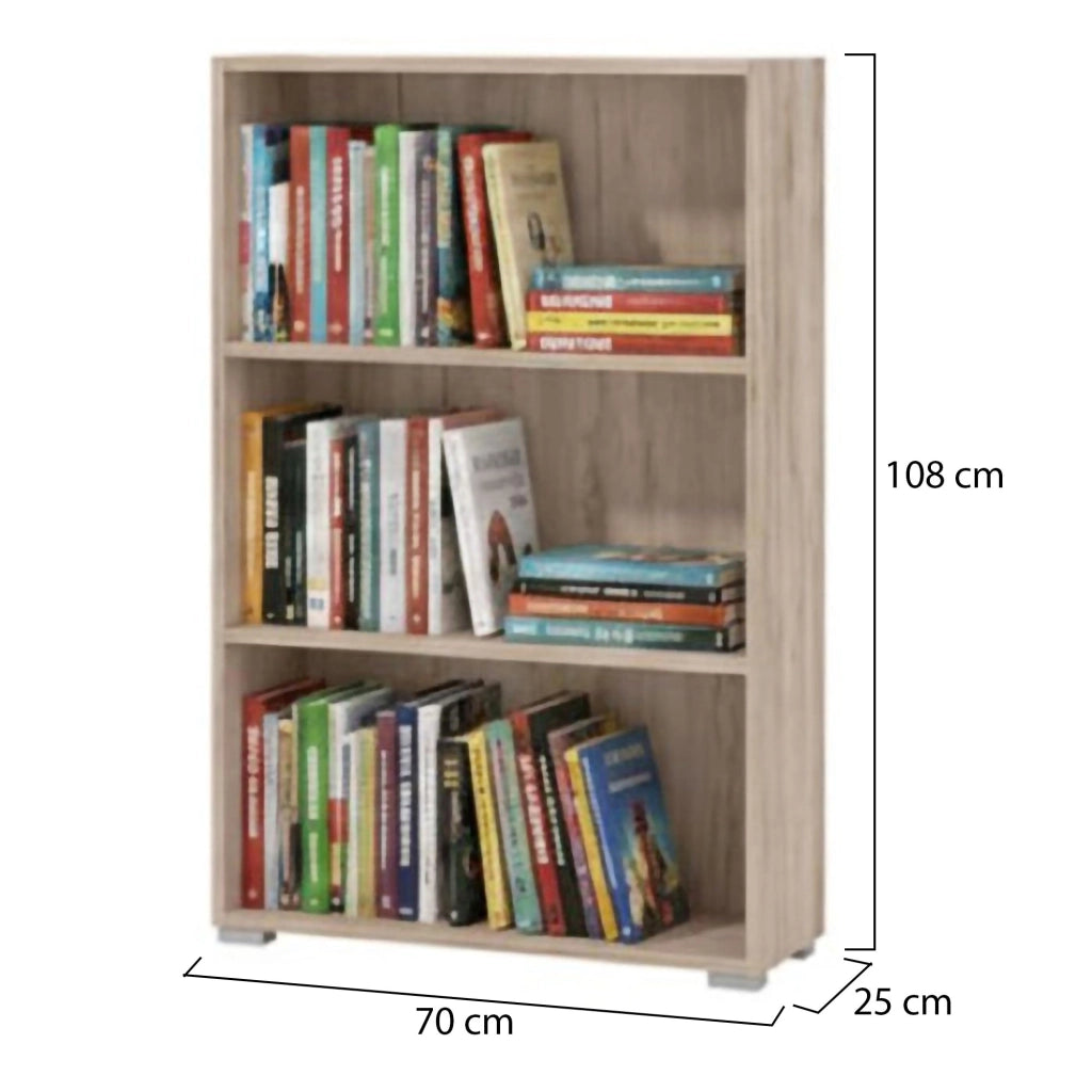 Biblioteca Moiano, Libreria 2 Ripiani, 70x24.5x107.5h cm Marrone Rovere Grigio