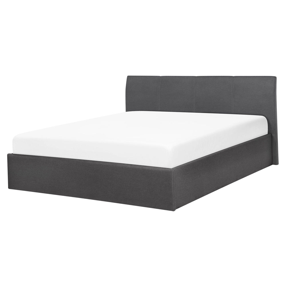 Struttura del letto nera 160 x 200 cm 5 piedi con contenitore rialzato con testiera