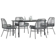 vidaXL Set da Pranzo da Giardino 5 pz con Cuscini Polyrattan Vetro
