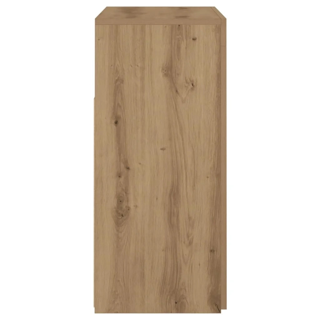 Buffet credenza cassettiera armadio mobile contenitore organizer per cucina soggiorno salotto con luci a LED legno ingegnerizzato lavorato a mano rovere Artisan 02_0029865