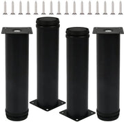 Piedini per mobili 20 cm - 4 pezzi in acciaio inossidabile nero