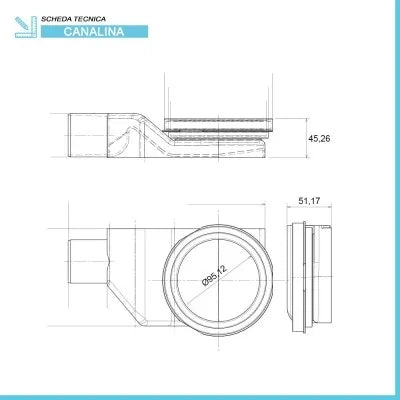 Canalina doccia a pavimento 75 cm con griglia e scarico incluso in acciaio inox cromato