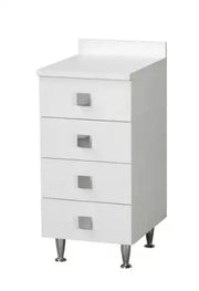 Cassettiera 4 cassetti in legno nobilitato Bianco Frassinato 40x50xh.83.5 cm