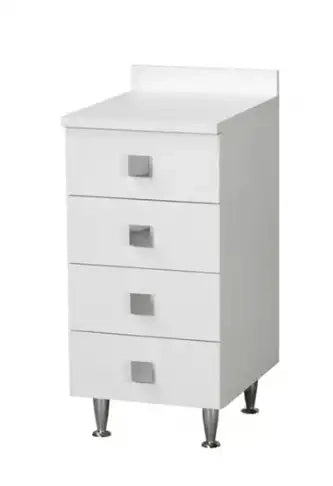 Cassettiera 4 cassetti in legno nobilitato Bianco Frassinato 40x50xh.83.5 cm