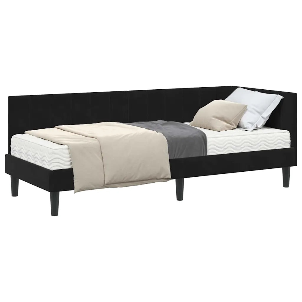 vidaXL Cornice del letto ad angolo Nero 80 x 200 cm Velluto