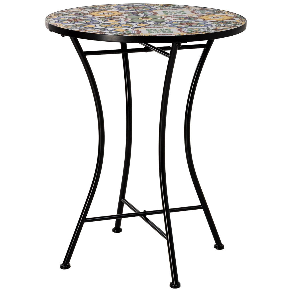 Tavolo e 2 sedie, metallo Giallo, 60x60x75h cm, 38x46x90h cm