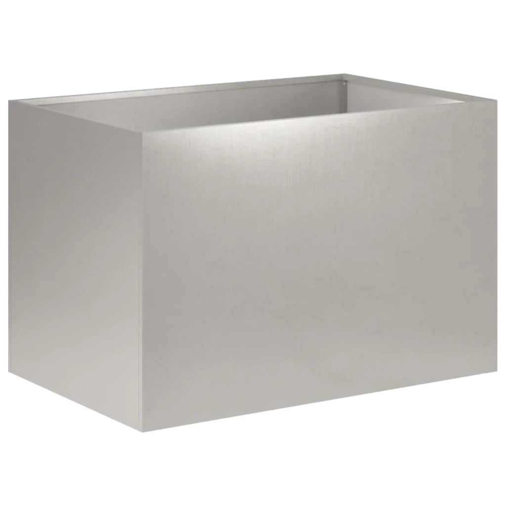 Vaso da giardino 2 pz Argento 50 x 40 x 40 cm Acciaio Inox 8005647