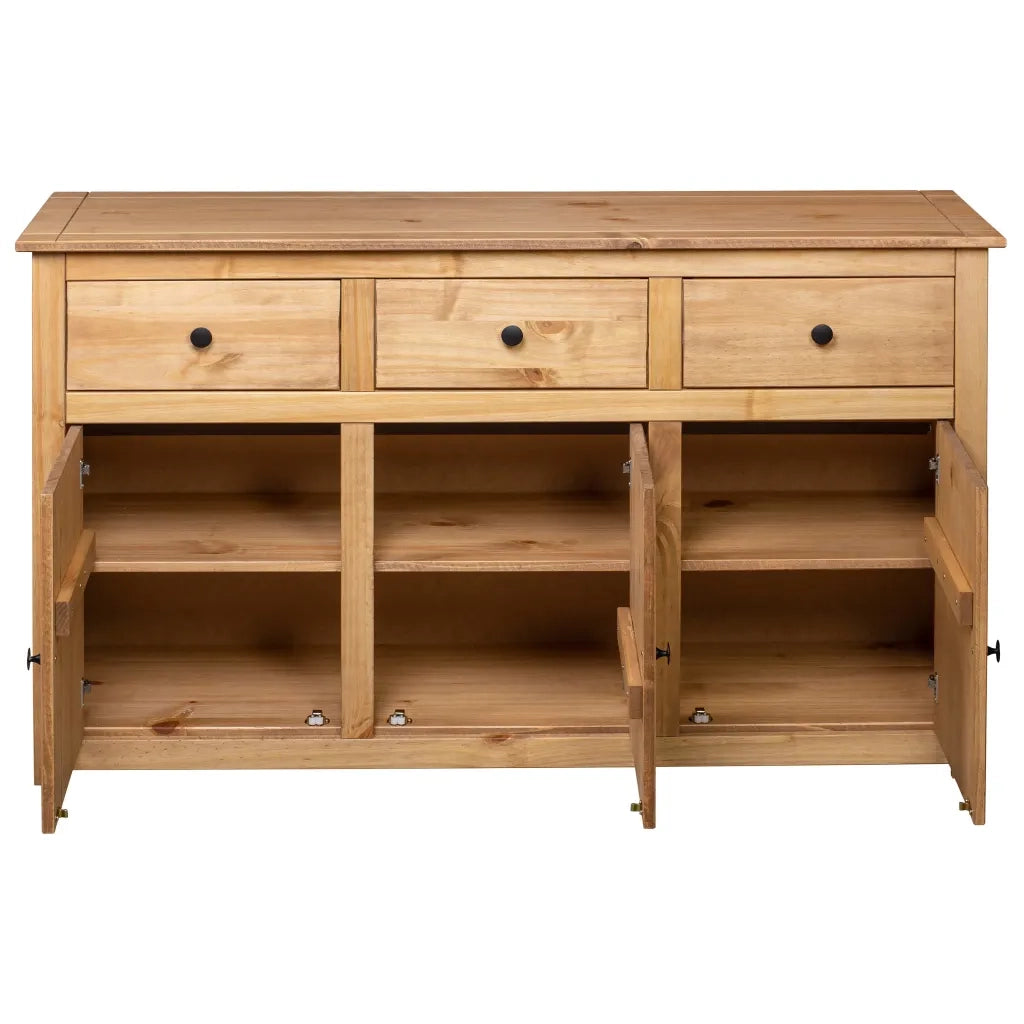 Credenza-Buffet-Armadio da cucina 135x40x80 cm in Legno Massello di Pino Panama Range