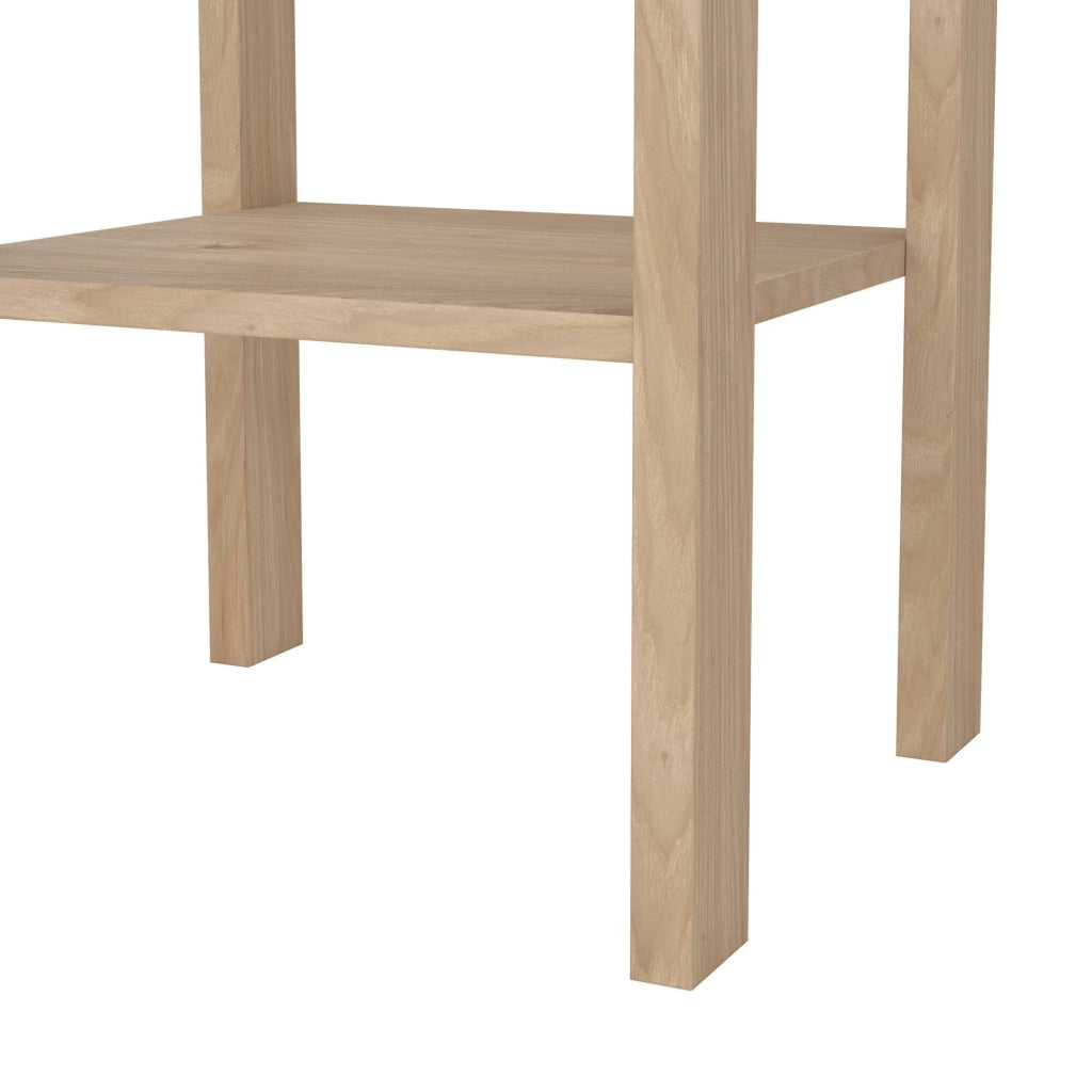 Comodino Inday, Comò basso, Tavolino da notte, Mensola da letto, 40x34 h70 cm, Rovere