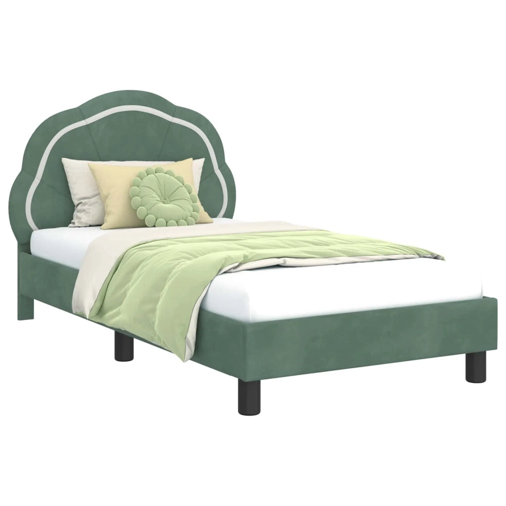 Struttura letto bambini con testata Verde Mare 80 x 160 cm
