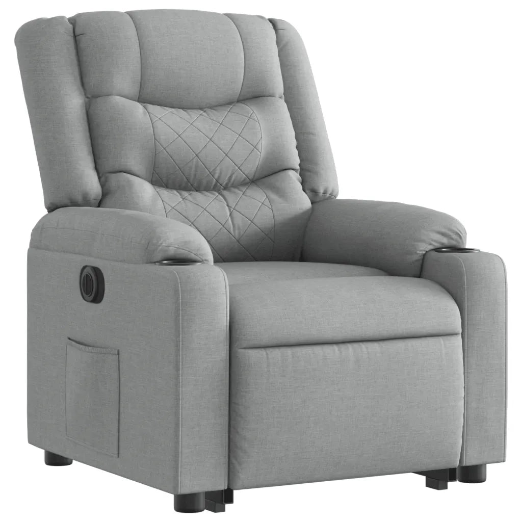 Poltrona Reclinante Alzapersona Elettrica Grigio Chiaro Tessuto 3206579
