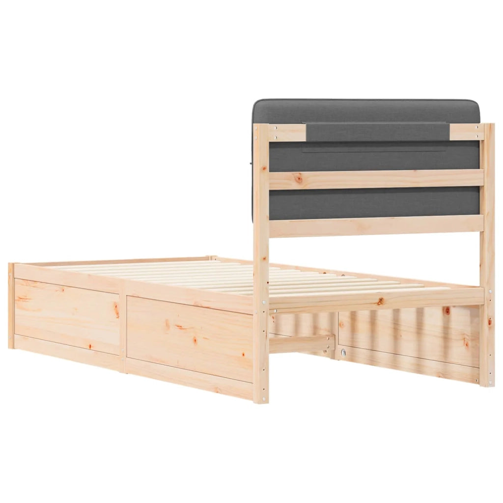 Letto con Testiera Rivestita Grigio scuro 80 x 200 cm 877730