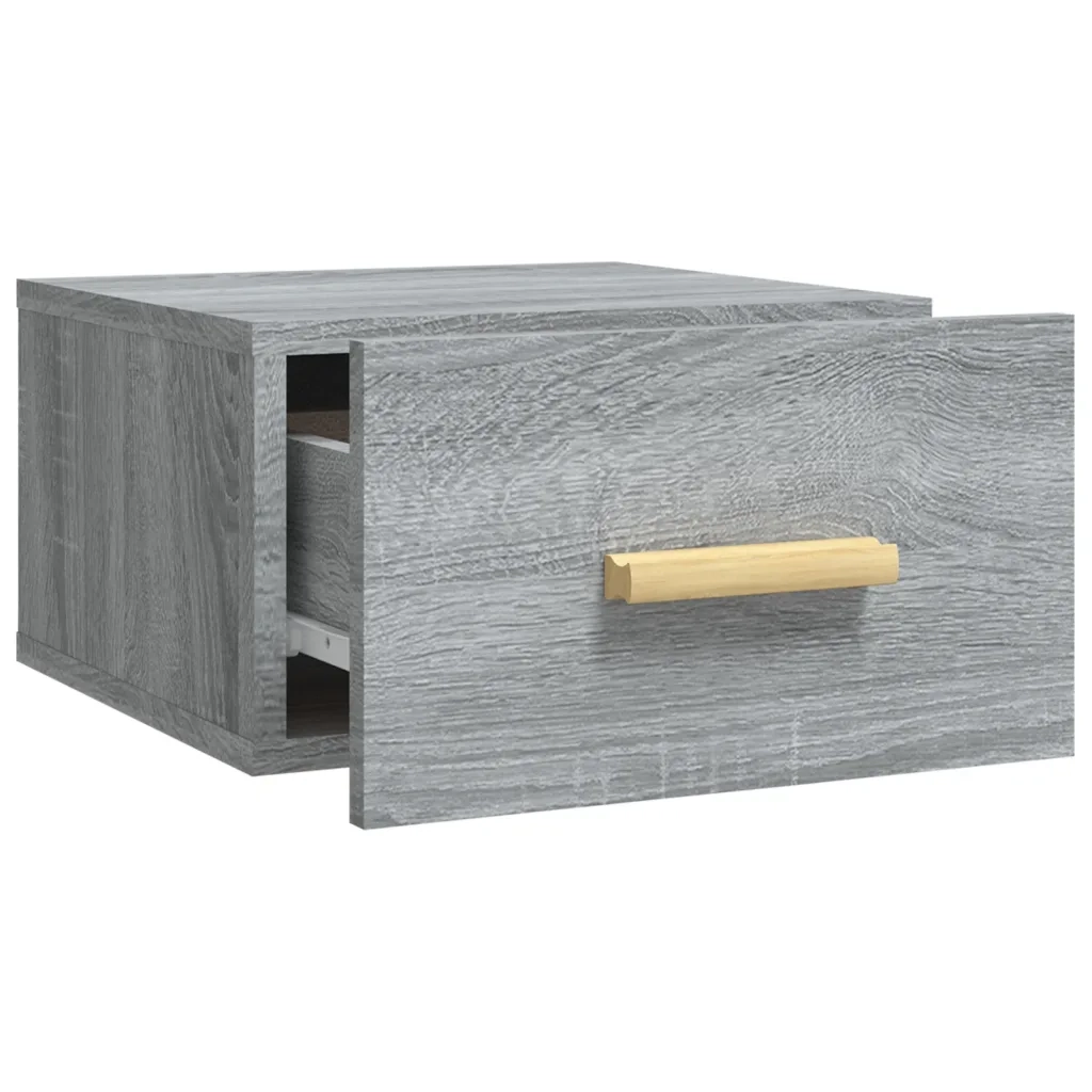 Comodino | Armadio da Notte | Mobiletto da notte a Muro Grigio Sonoma 35x35x20 cm