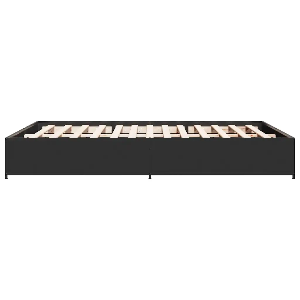 Giroletto Nero 120x190 cm in Legno Multistrato e Metallo