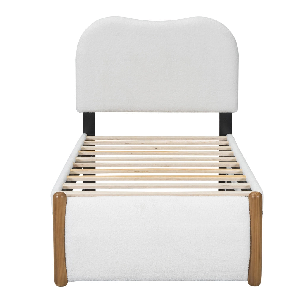 letto imbottito plush bianco 90 x 200 cm