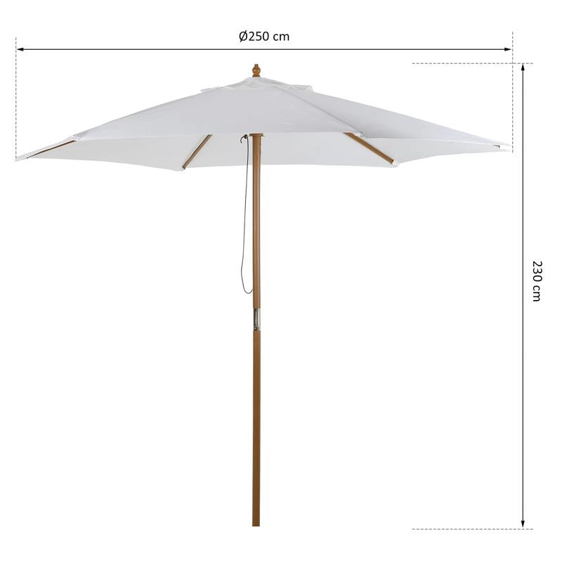 OMBRELLONE DA GIARDINO 2.5 X 2.3 M BIANCO CREMA