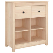 Buffet credenza cassettiera armadio mobile contenitore organizer per cucina soggiorno salotto 70 x 35 x 80 cm legno massello di pino marrone 02_0029645