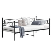 Struttura Divano Kerava in Acciaio Letto Singolo 90 x 200 cm - Nero Opaco [en.casa]