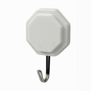Trade Shop - Set 2 Pz Ganci Adesivi Attaccapanni Da Parete Forma Ottagonale Casa 7.5 Cm 79335 -