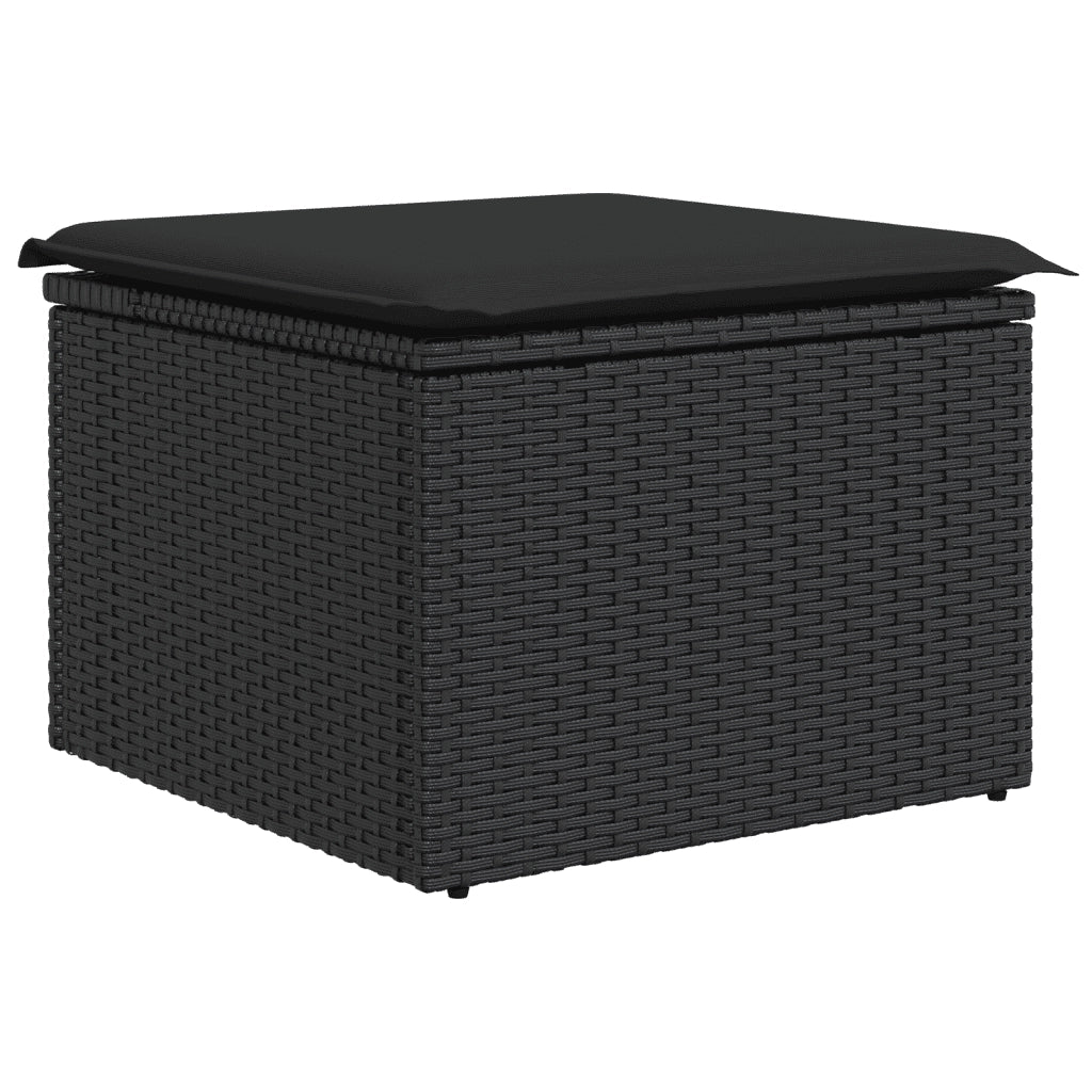 Set Divani da Giardino con Cuscini 8 pz Nero in Polyrattan 3249814