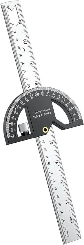 Misuratore angolare in legno con protractor e righello in acciaio inossidabile da 300mm per misure precise e progetti
