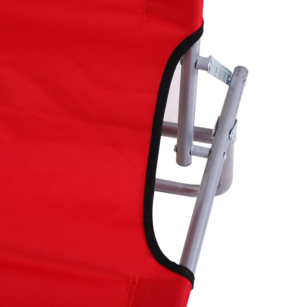 Poltrona Relax Esterno Reclinabile con Toldo Rimovibile ¨C zephmum ¨C Rosso 187x58x36 cm