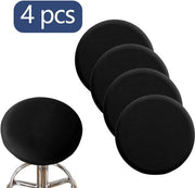 4 adesivi elastici, impermeabili, laterali rotondi per sedie/bar/stuoie - nero