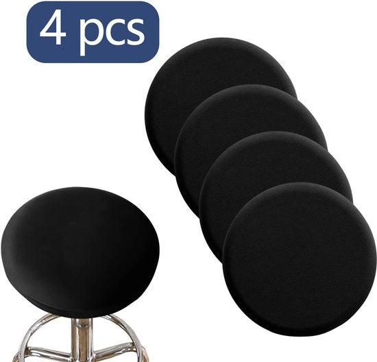 4 adesivi elastici, impermeabili, laterali rotondi per sedie/bar/stuoie - nero