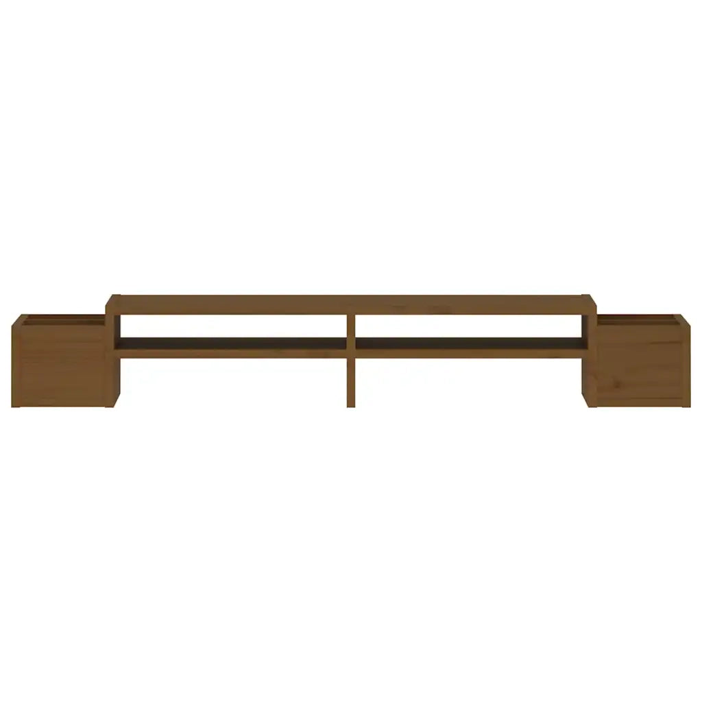 Supporto per Monitor ambra 100x27,5x15cm Legno Massello di Pino 813972