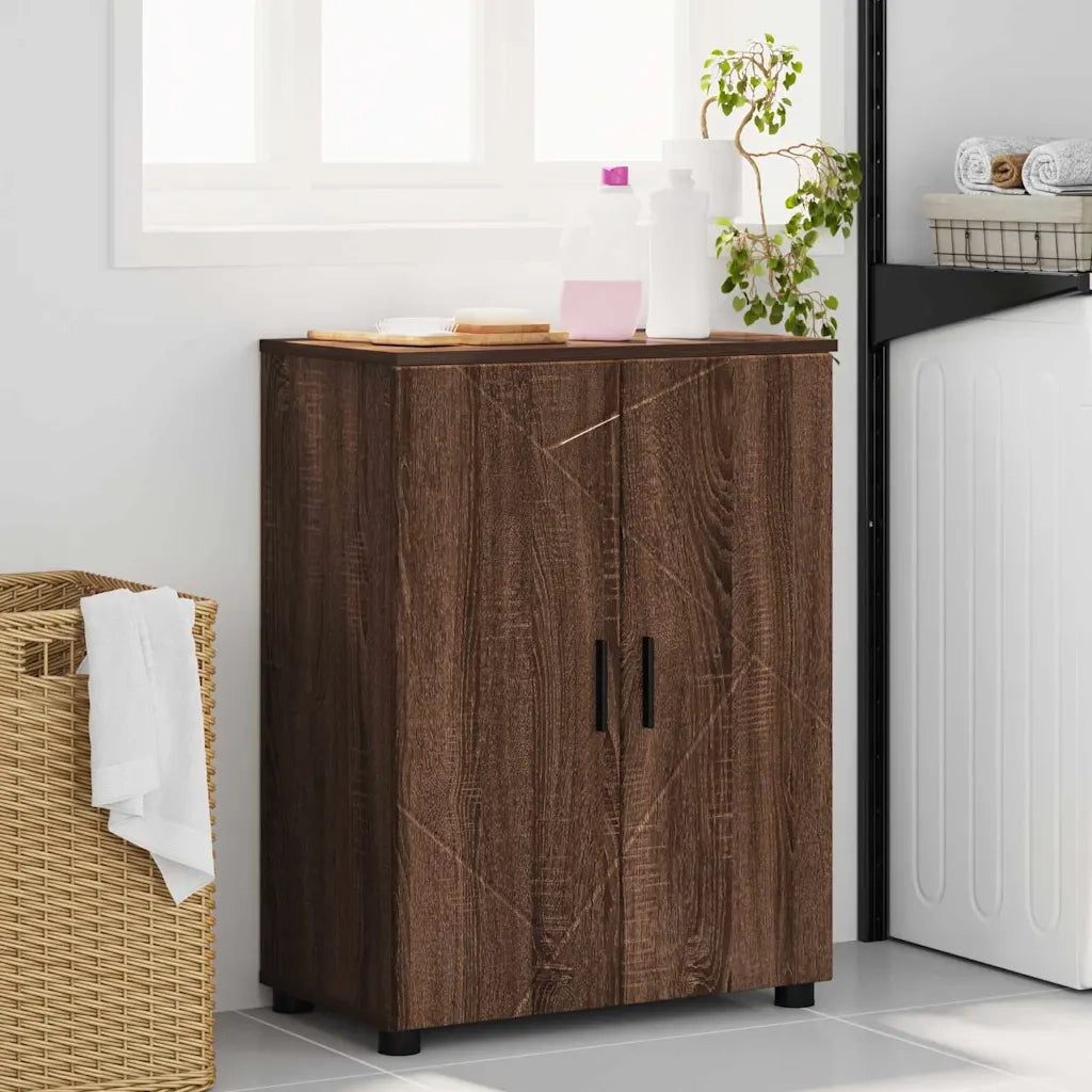 Mobile da Bagno con porta Rovere Marrone 60 x 35 x 80 cm 883311