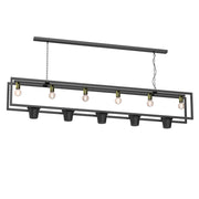 Lampada a sospensione Flores 5xE27 nera oro Luminex